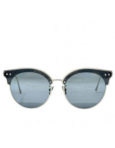 Timeless Elegance BV0210S Sunglasses Luxury Designer By Bottega Veneta In Silver/Blue, Size: Large la livraison gratuite