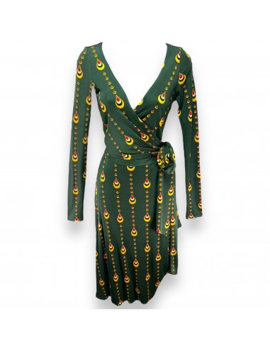 Silk Printed Wrap Dress By Issa London In Green & Yellow, Size: 2 du meilleur 