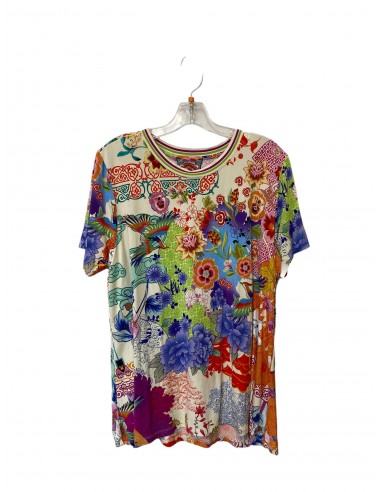 Top Short Sleeve By Johnny Was In Floral Print, Size: Xxl Fin de série