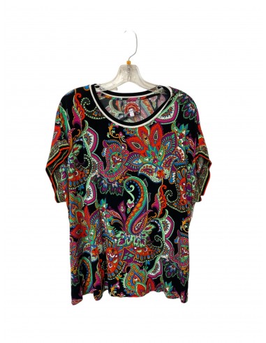 Top Short Sleeve By Johnny Was In Multi-colored, Size: Xxl Comparez et commandez 