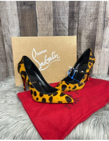 Shoes Luxury Designer By Christian Louboutin In Animal Print, Size: 7.5 pas cheres