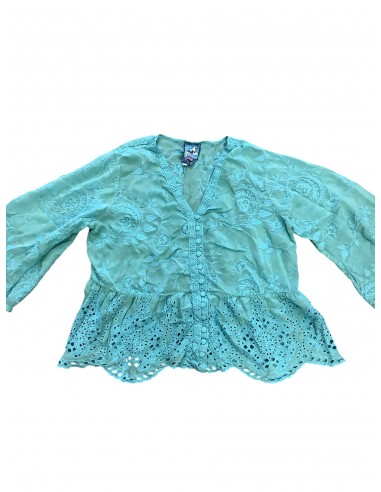 Top Long Sleeve By Johnny Was In Blue, Size: Xl Amélioration de cerveau avec